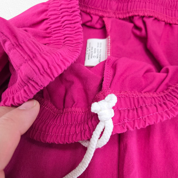 Vintage 80s Hot Pink Tracksuit Set Half Zip Jacket Straight Leg Pants Size Large - Picture 13 of 16
